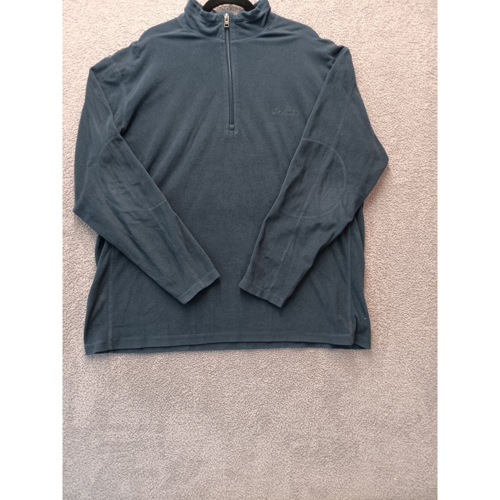 Columbia Men's Fleece 1/4 Zip Pullover Blue Gray Size XXL